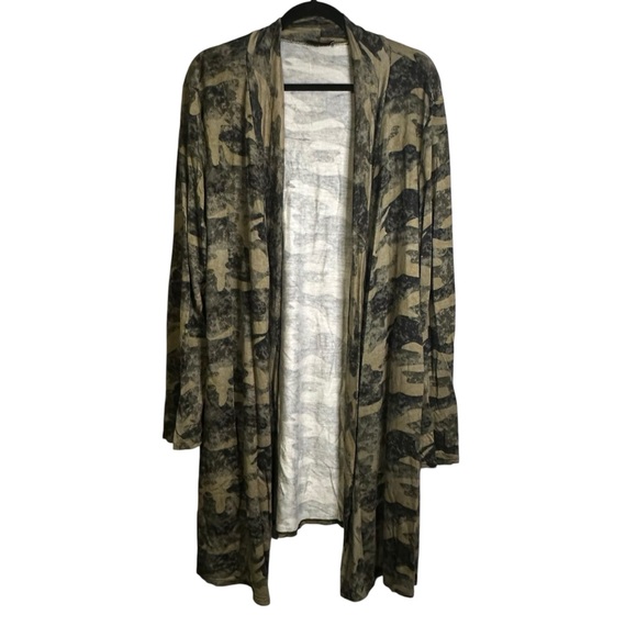 Myesper California Camouflage Open Front Cardigan Kimono Rayon Spandex 3X Camo - Picture 1 of 8